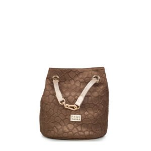 FRNC Γυναικεία Τσάντα Shopper Ώμου Καφέ